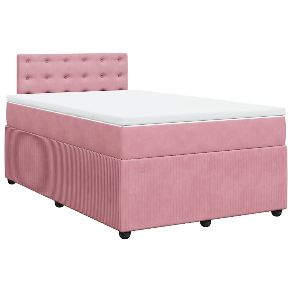 Box spring krevet s madracem ružičasti 120 x 200 cm baršunasti