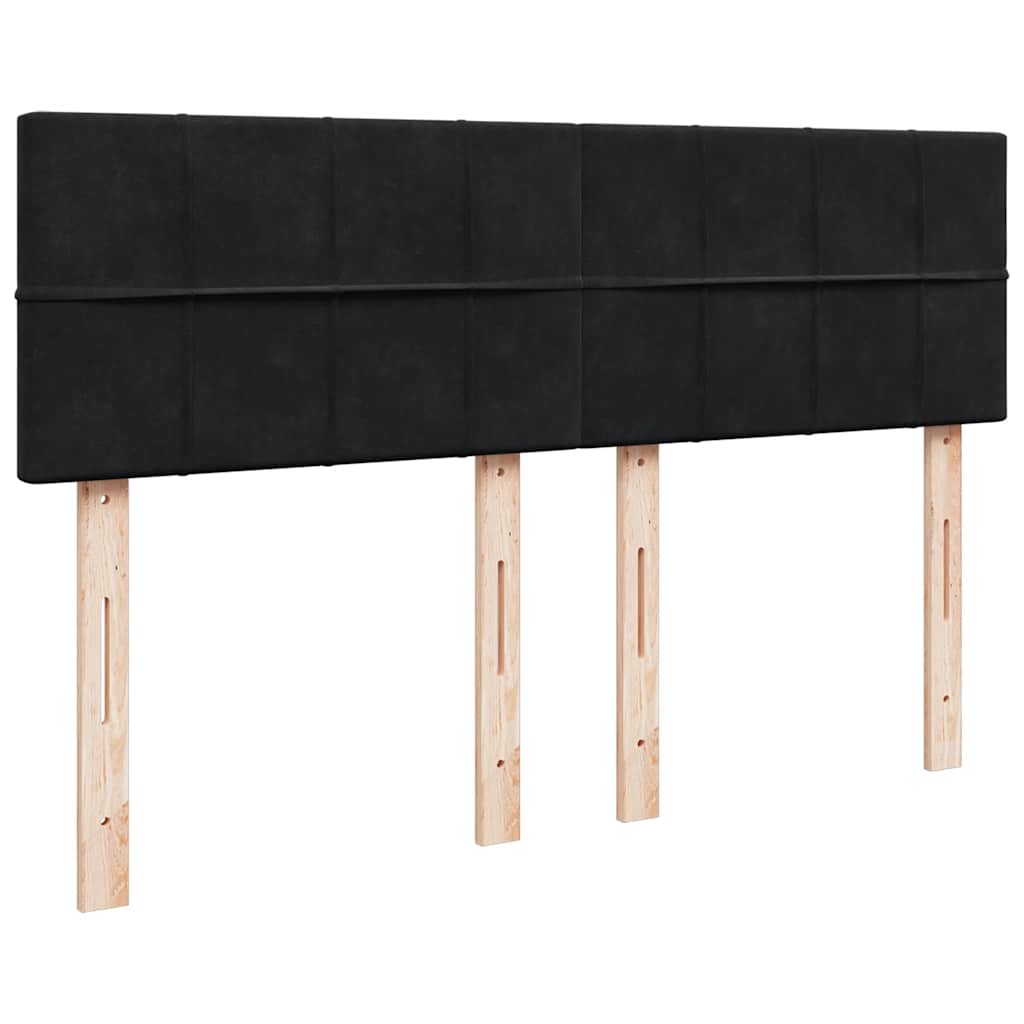 Krevet s oprugama i madracem crni 140 x 190 cm baršunasti
