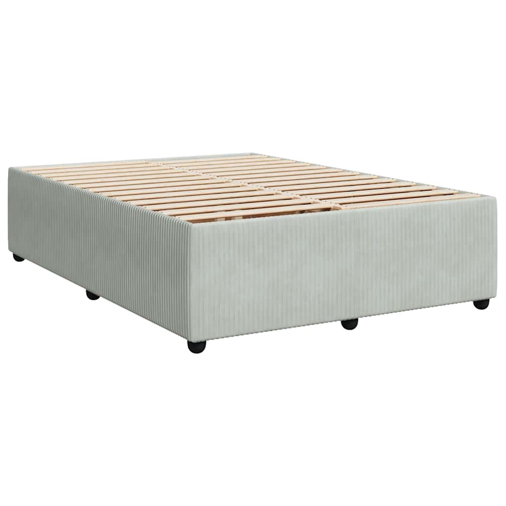 Krevet s oprugama i madracem svjetlosivi 140x190 cm baršunasti