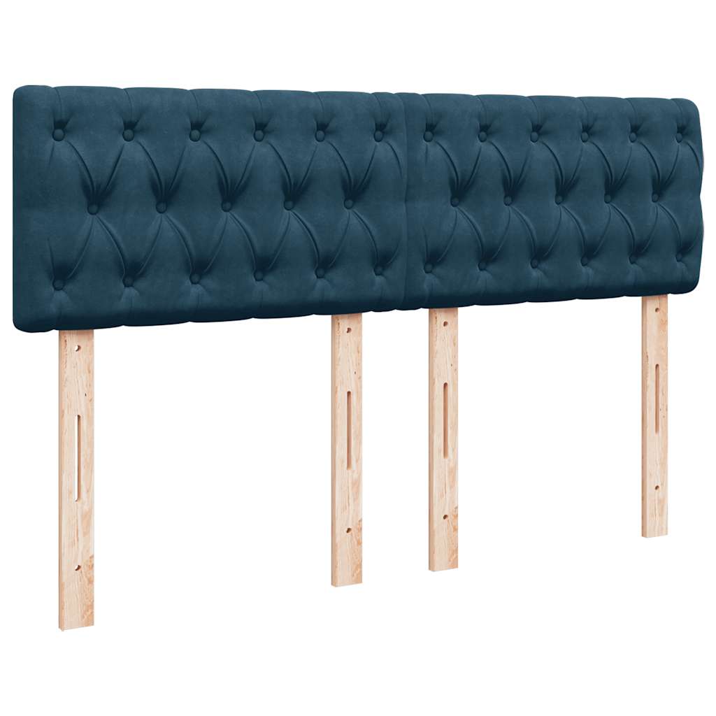Krevet s oprugama i madracem plavi 140x190 cm baršunasti