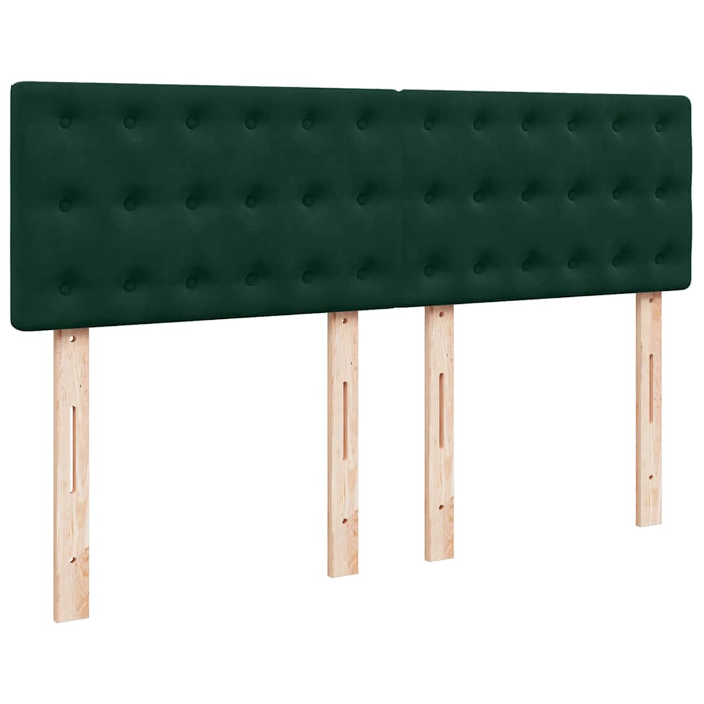 Krevet s oprugama i madracem tamnozeleni 140x190 cm baršunasti