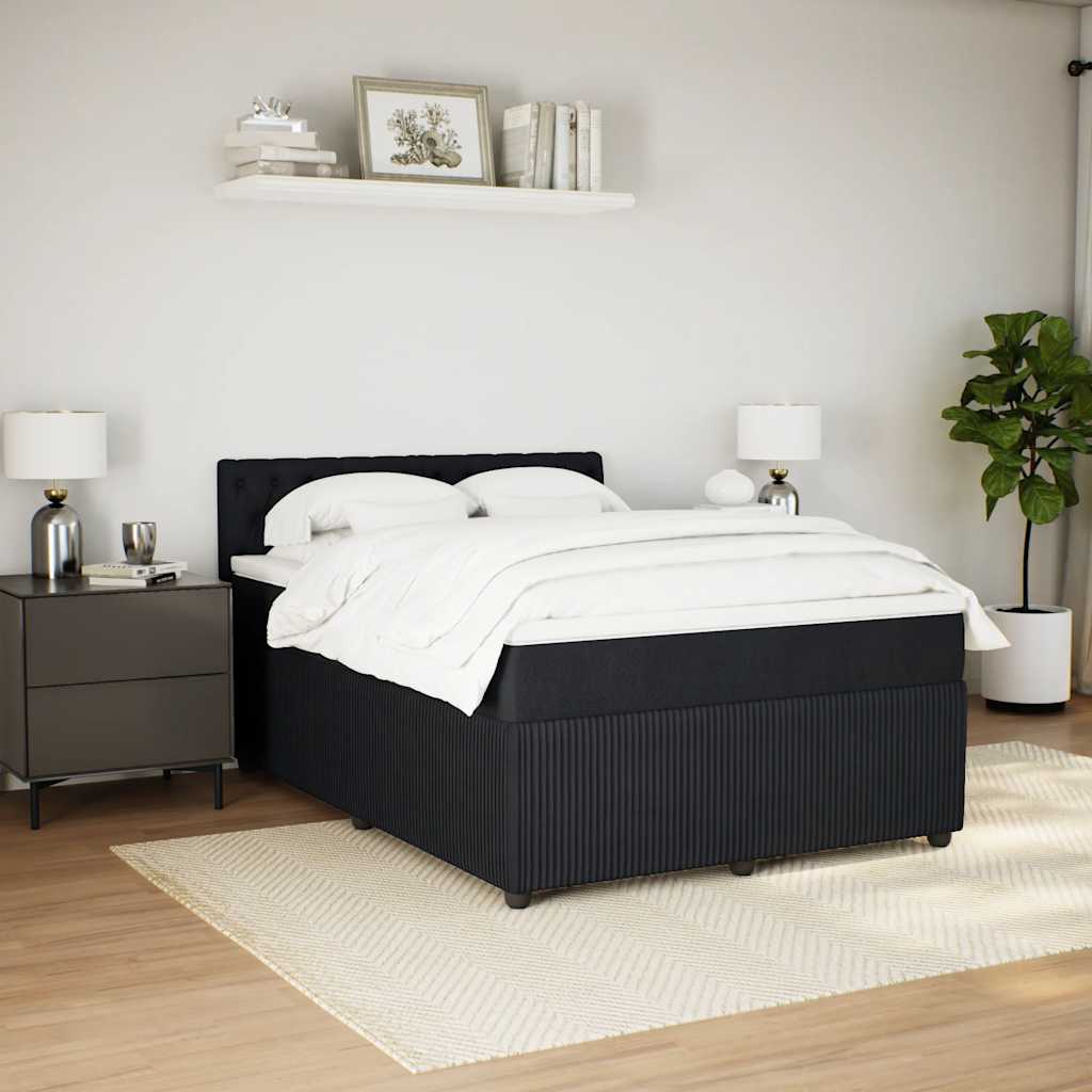 Krevet s oprugama i madracem crni 160x200 cm baršunasti