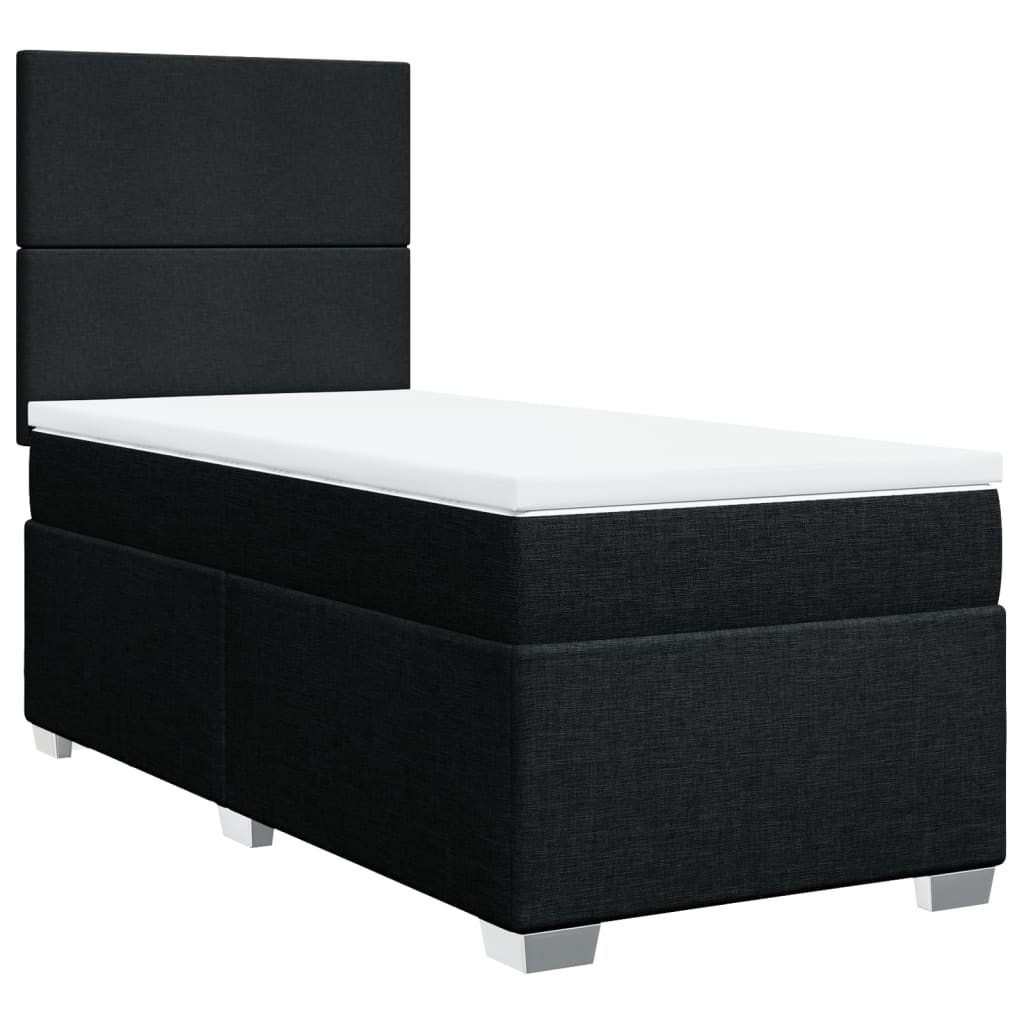 Box spring krevet s madracem crni 80 x 200 cm od tkanine