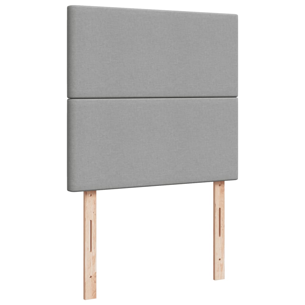 Box spring krevet s madracem svjetlosivi 90x190 cm od tkanine