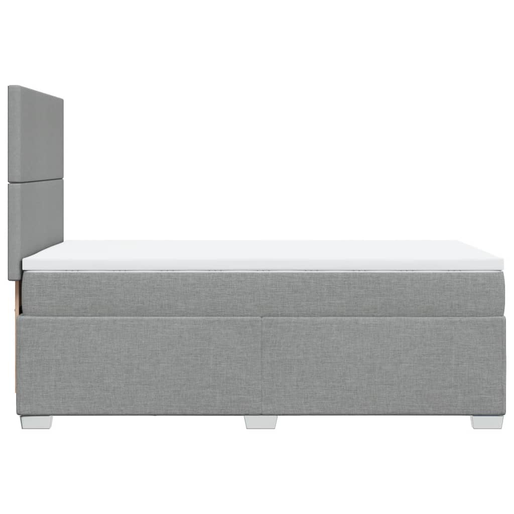 Box spring krevet s madracem svjetlosivi 90x190 cm od tkanine