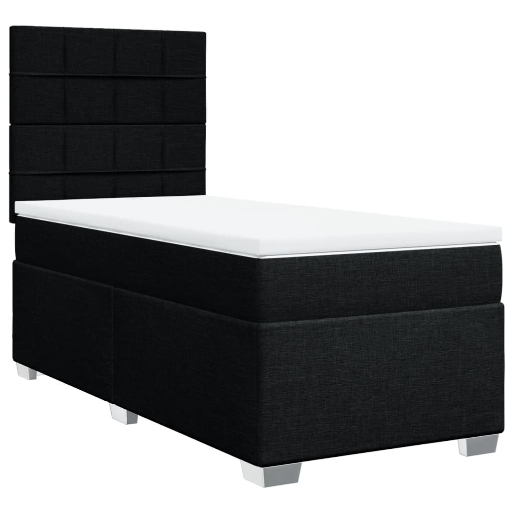 Box spring krevet s madracem crni 90x190 cm od tkanine