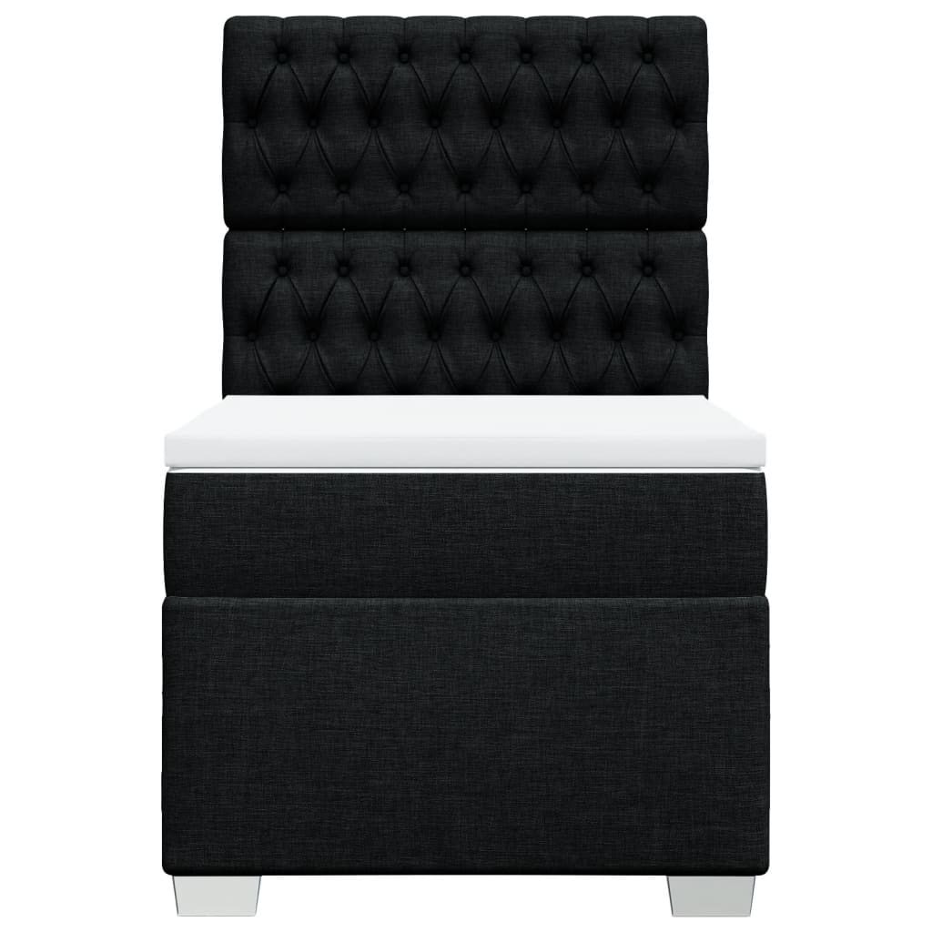 Box spring krevet s madracem crni 90x190 cm od tkanine