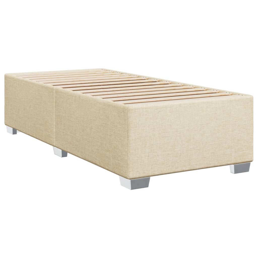 Krevet s oprugama i madracem krem 90 x 190 cm od tkanine