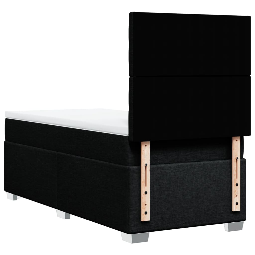 Box spring krevet s madracem crni 90x190 cm od tkanine