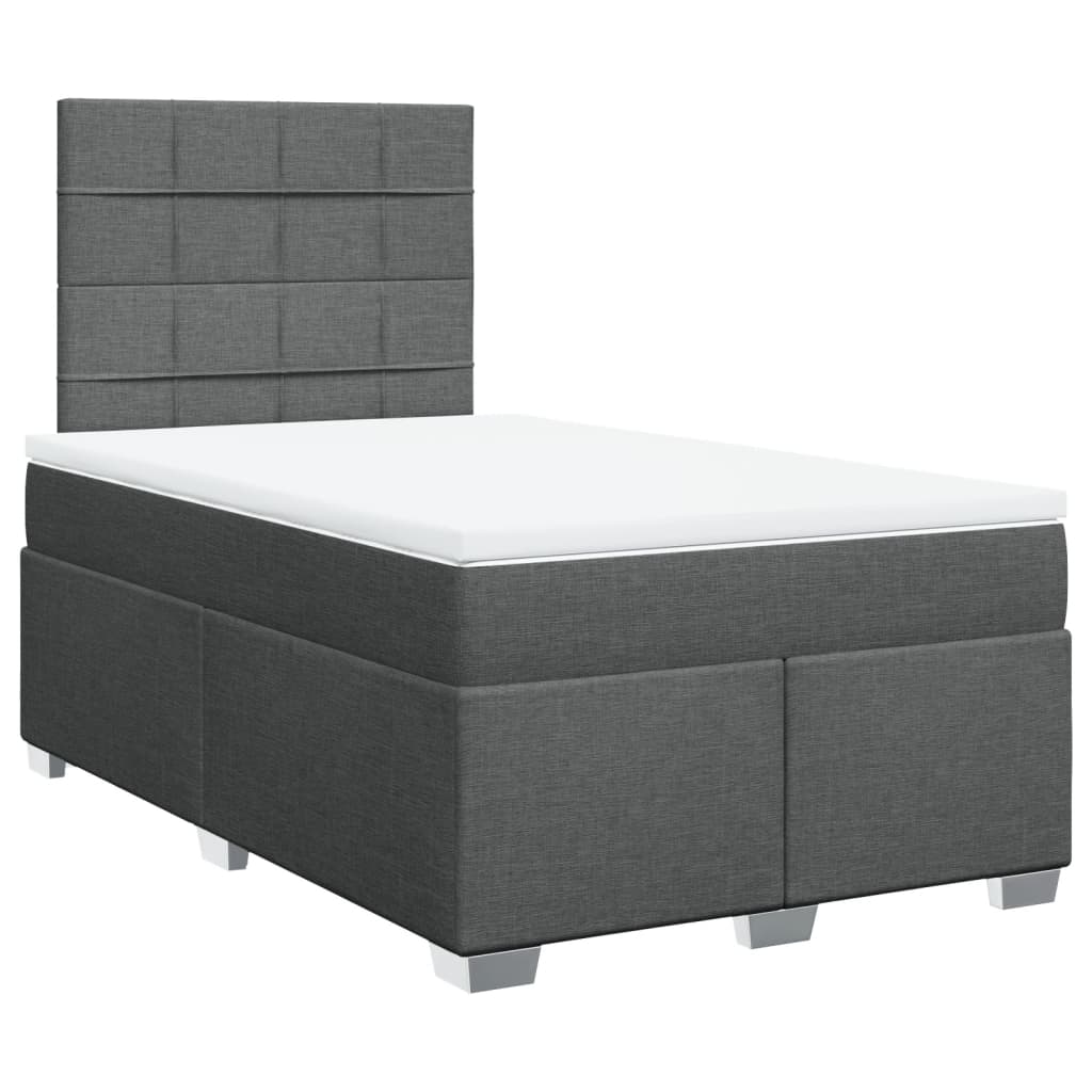 Krevet box spring s madracem tamnosivi 120 x 190 cm tkanina