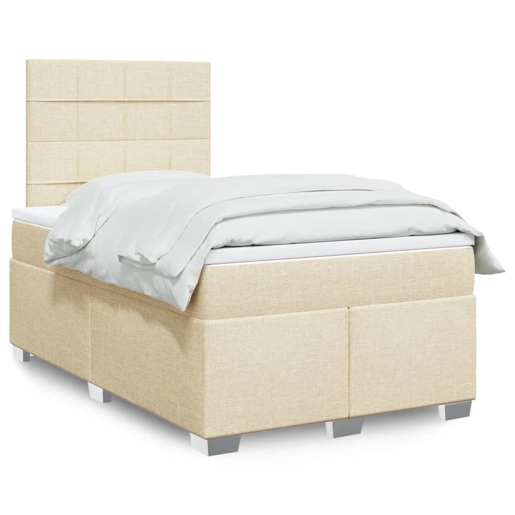 Krevet box spring s madracem krem 120 x 190 cm od tkanine