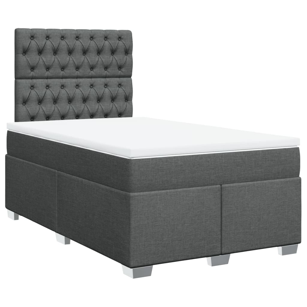 Krevet box spring s madracem tamnosivi 120 x 190 cm tkanina