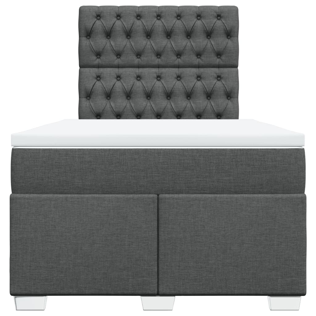 Krevet box spring s madracem tamnosivi 120 x 190 cm tkanina