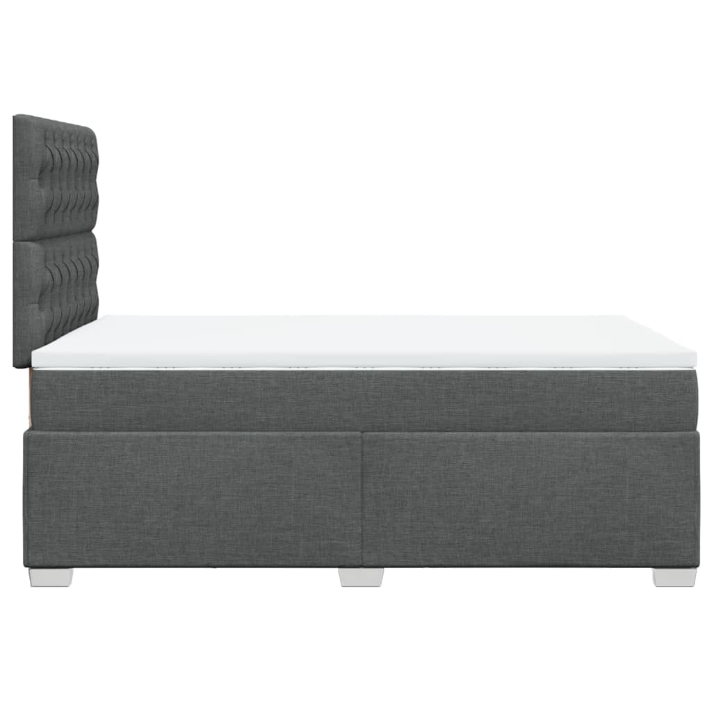 Krevet box spring s madracem tamnosivi 120 x 190 cm tkanina