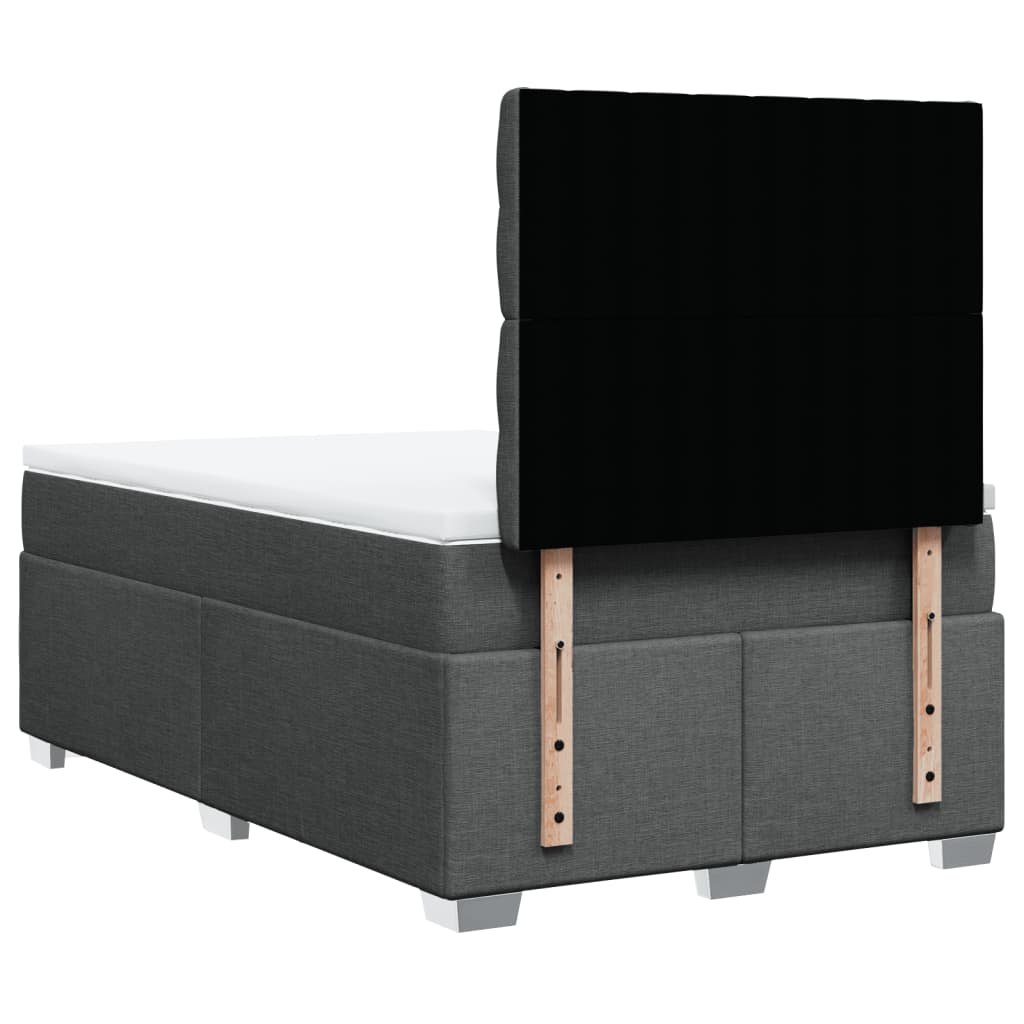 Krevet box spring s madracem tamnosivi 120 x 190 cm tkanina