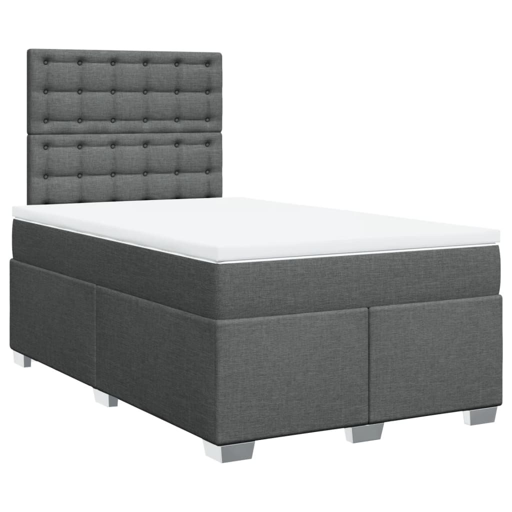 Krevet box spring s madracem tamnosivi 120 x 190 cm tkanina