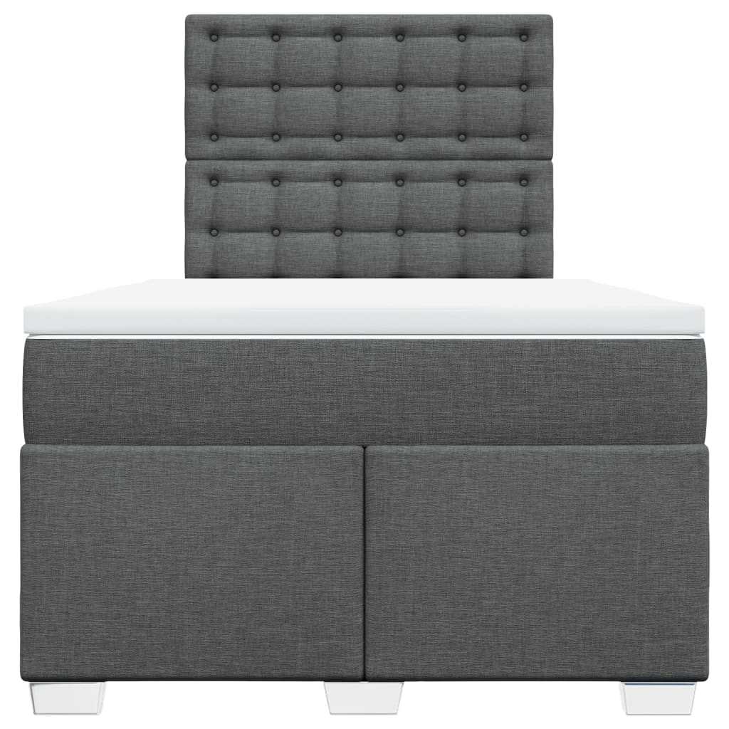 Krevet box spring s madracem tamnosivi 120 x 190 cm tkanina