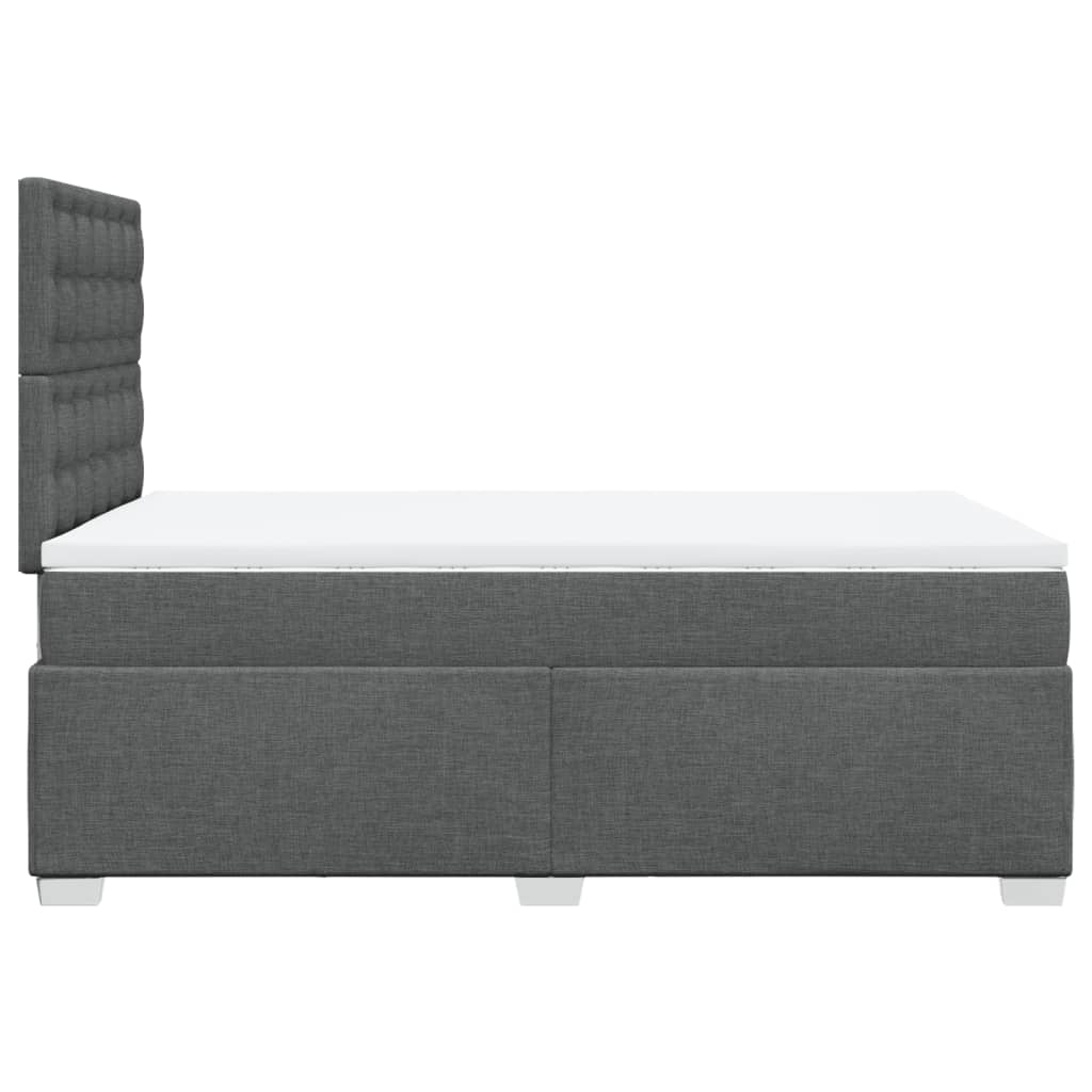 Krevet box spring s madracem tamnosivi 120 x 190 cm tkanina