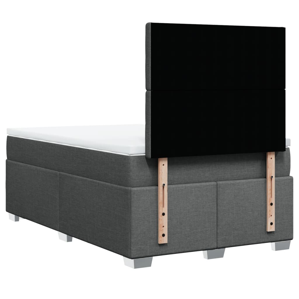 Krevet box spring s madracem tamnosivi 120 x 190 cm tkanina