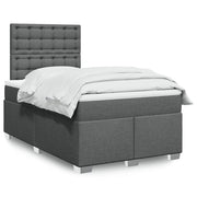 Krevet box spring s madracem tamnosivi 120 x 190 cm tkanina