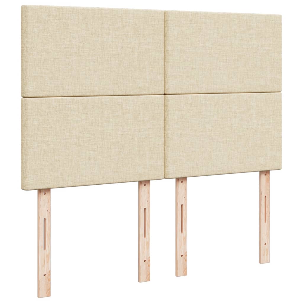 Krevet s oprugama i madracem krem 140 x 190 cm od tkanine