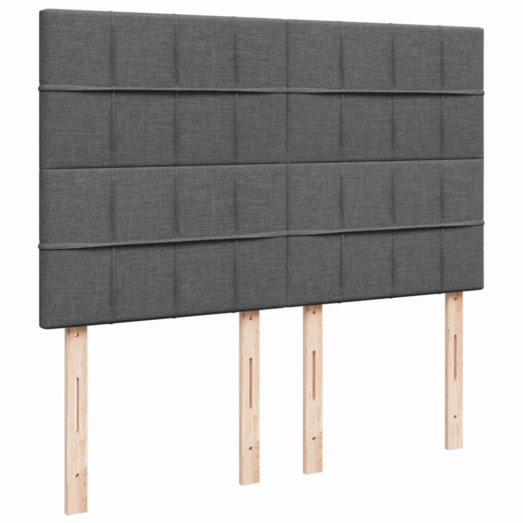 Krevet s oprugama i madracem tamnosivi 140x190 cm od tkanine