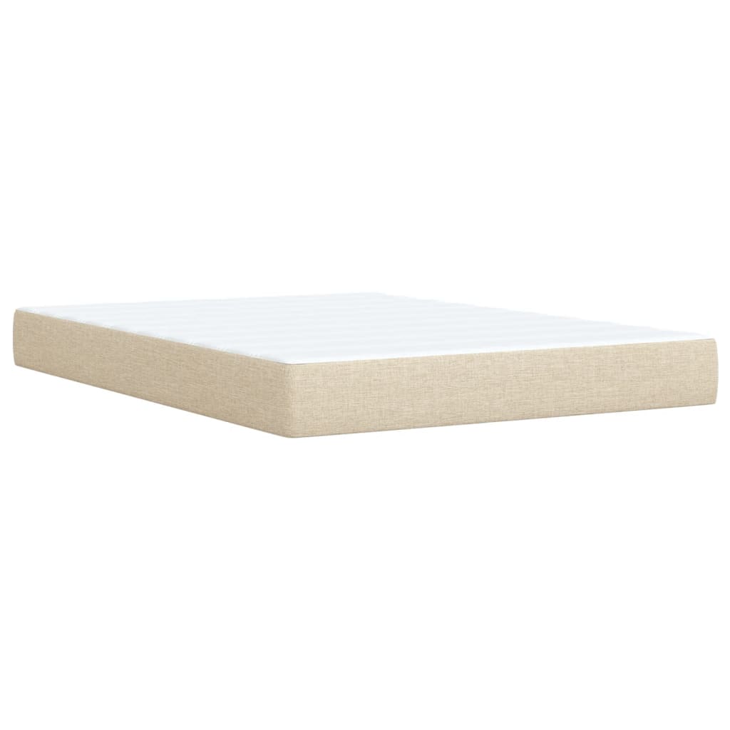 Krevet s oprugama i madracem krem 140 x 190 cm od tkanine