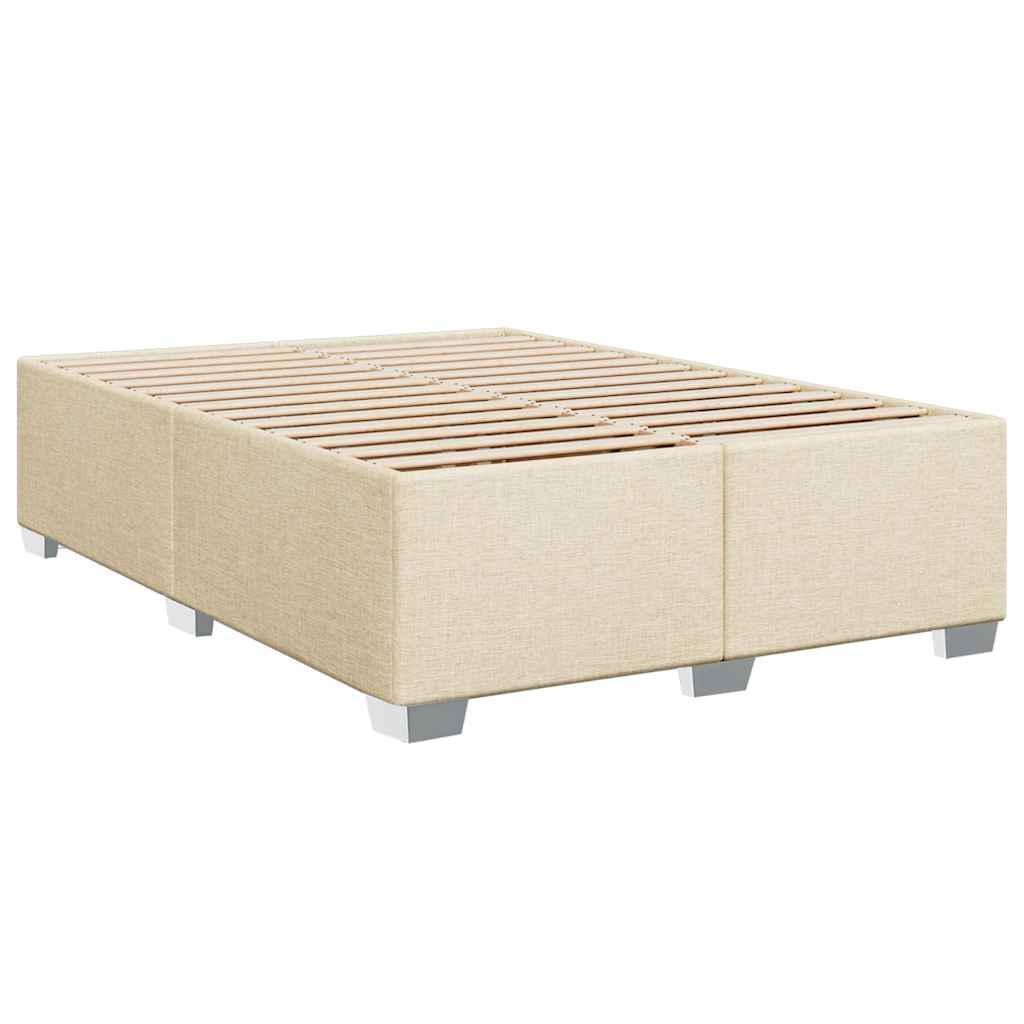 Krevet s oprugama i madracem krem 140 x 190 cm od tkanine