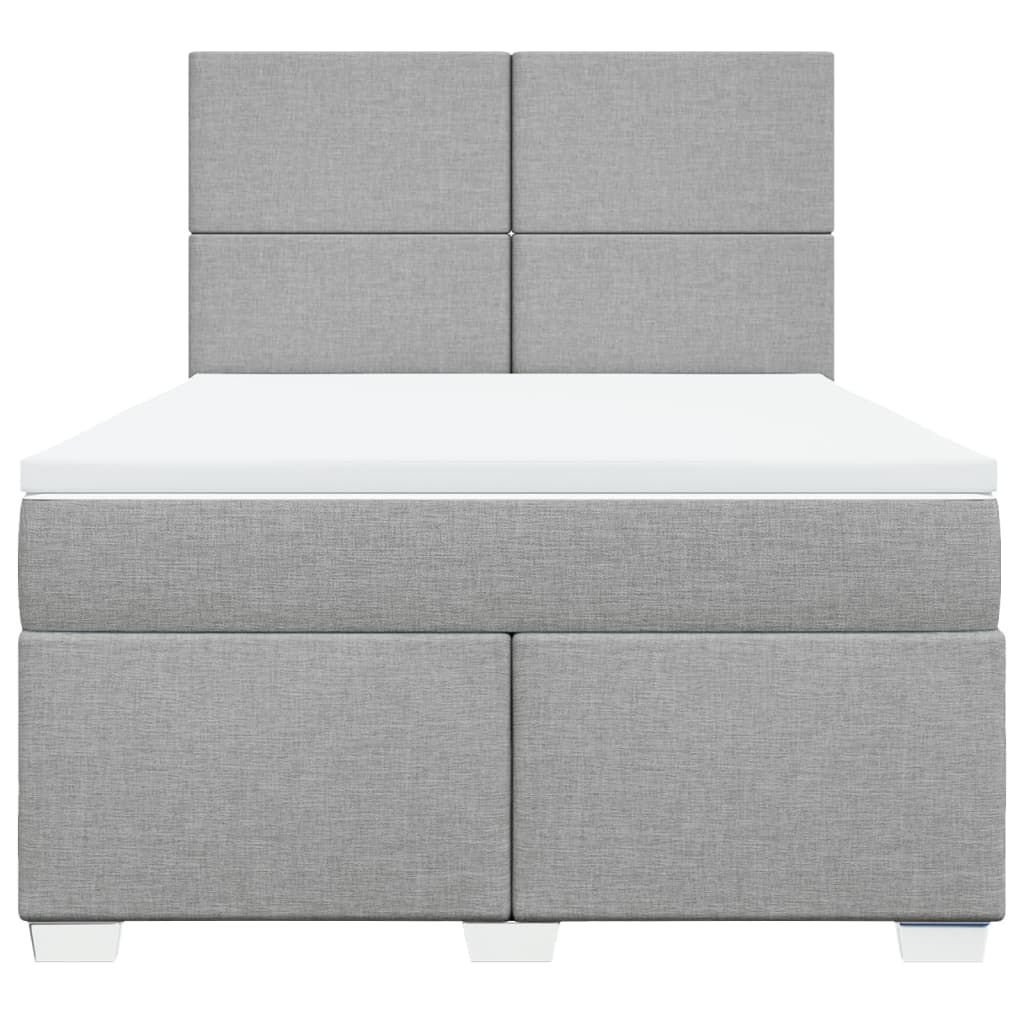 Krevet box spring s madracem svjetlosivi 140x200 cm od tkanine