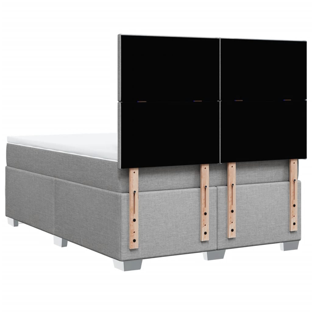 Krevet box spring s madracem svjetlosivi 140x200 cm od tkanine