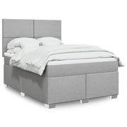 Krevet box spring s madracem svjetlosivi 140x200 cm od tkanine
