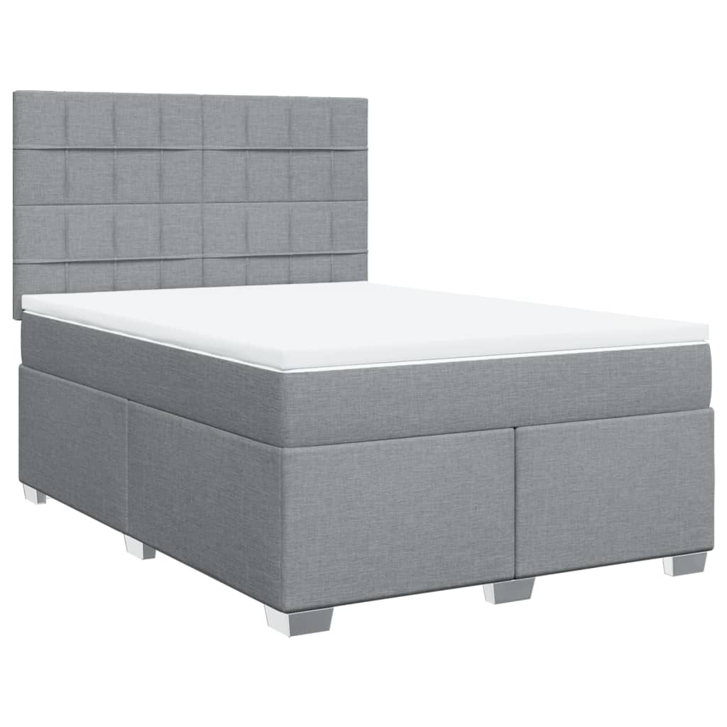 Krevet box spring s madracem svjetlosiva 160x200 cm tkanina
