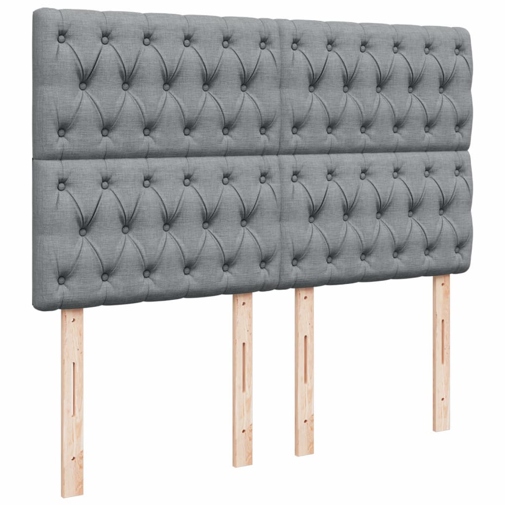 Krevet box spring s madracem svjetlosiva 160x200 cm tkanina
