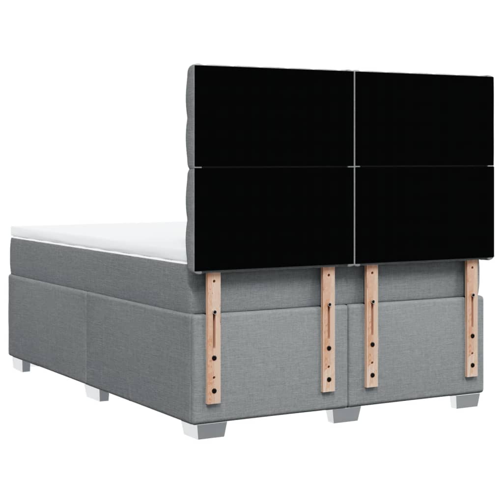 Krevet box spring s madracem svjetlosiva 160x200 cm tkanina