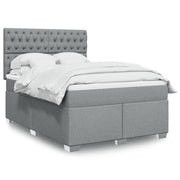 Krevet box spring s madracem svjetlosiva 160x200 cm tkanina
