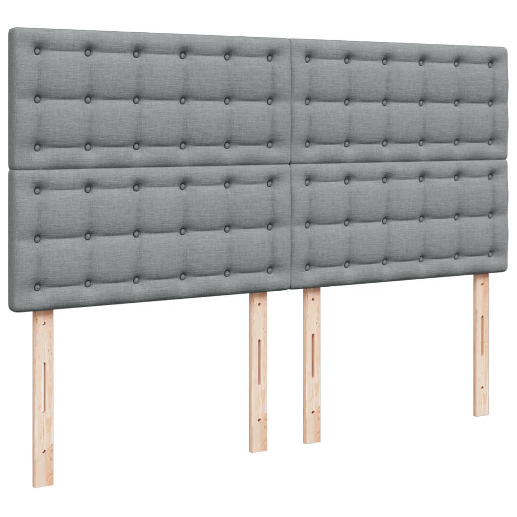 Krevet s oprugama i madracem svjetlosivi 200 x 200cm od tkanine