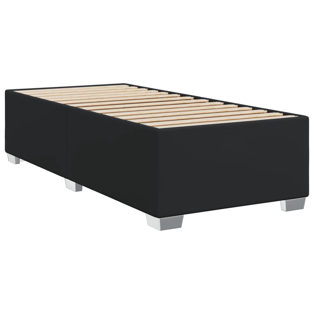 Krevet s oprugama i madracem crni 80 x 200 cm od umjetne kože