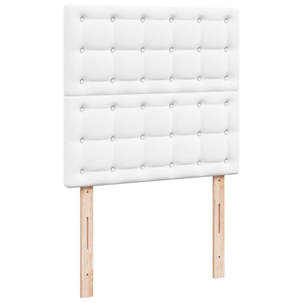 Krevet s oprugama i madracem bijeli 80 x 200 cm od umjetne kože