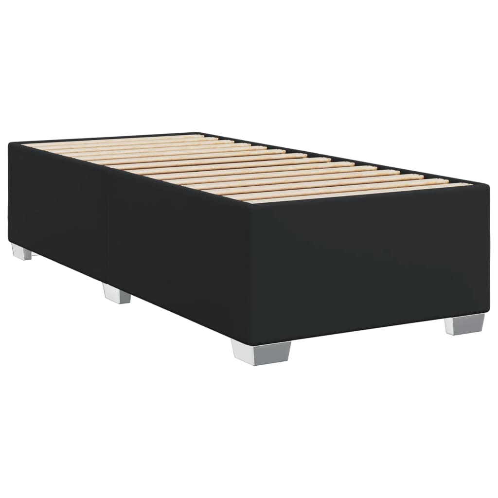 Krevet s oprugama i madracem crni 90x190 cm od umjetne kože