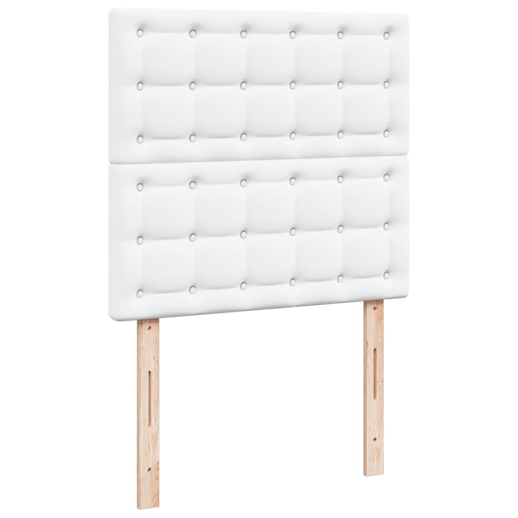 Krevet s oprugama i madracem bijeli 90 x 200 cm od umjetne kože