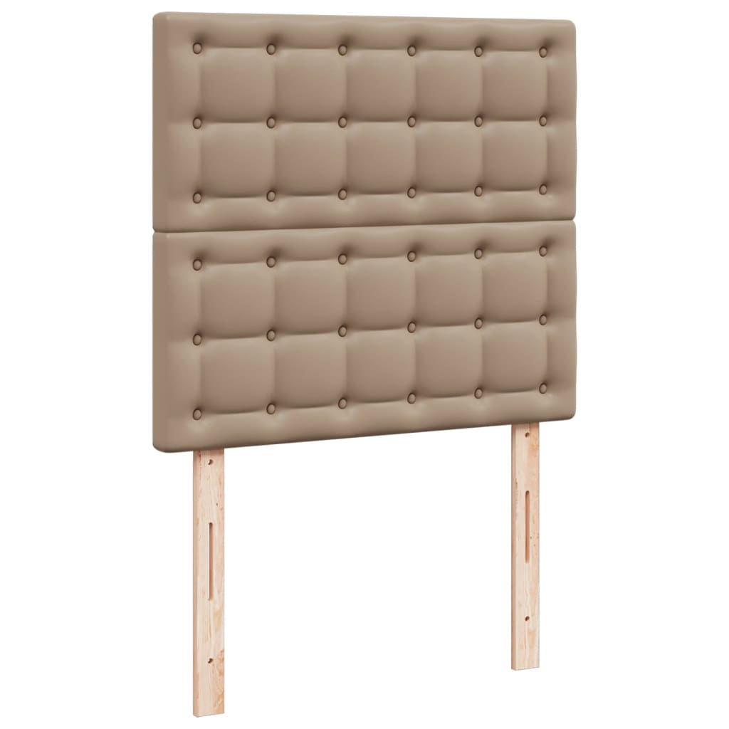 Krevet s oprugama i madrac cappuccino 90x200 cm od umjetne kože