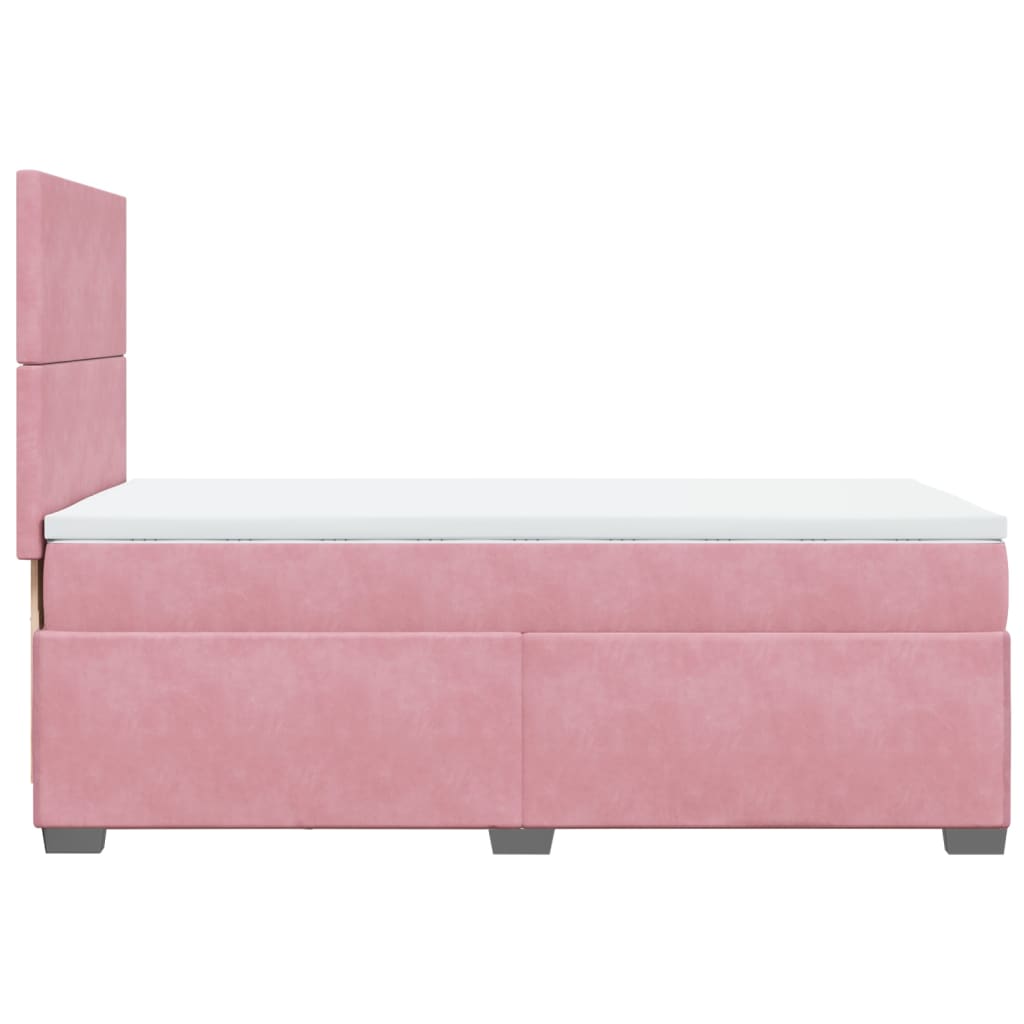 Box spring krevet s madracem ružičasti 80 x 200 cm baršunasti