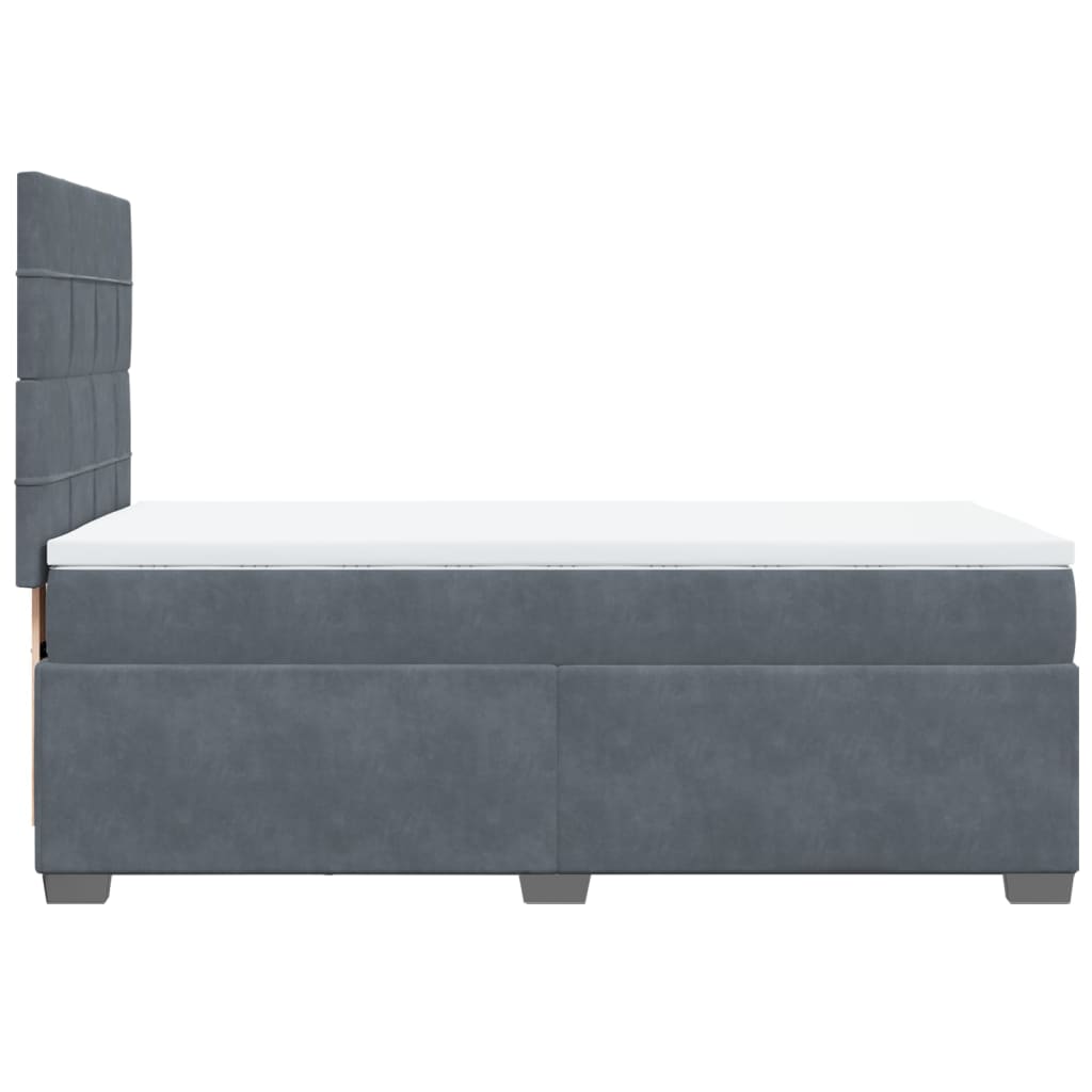 Box spring krevet s madracem tamnosivi 80 x 200 cm baršunasti