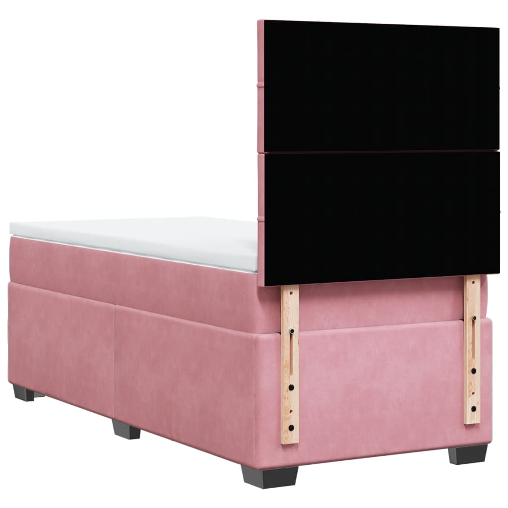 Box spring krevet s madracem ružičasti 80 x 200 cm baršunasti