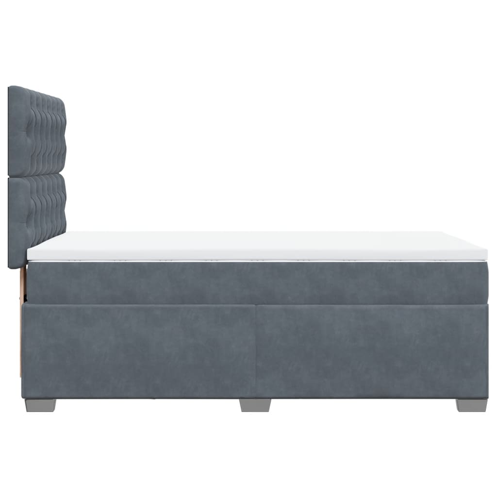 Box spring krevet s madracem tamnosivi 80 x 200 cm baršunasti