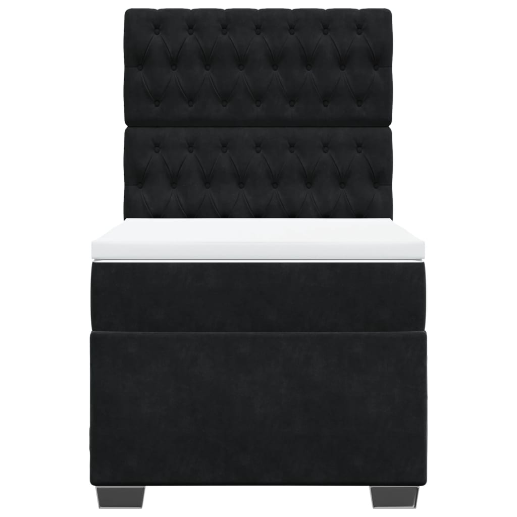 Box spring krevet s madracem crni 80 x 200 cm baršunasti