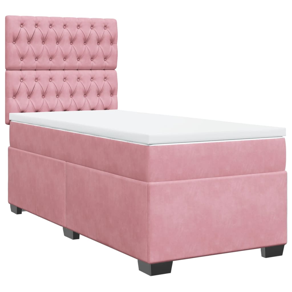 Box spring krevet s madracem ružičasti 80 x 200 cm baršunasti