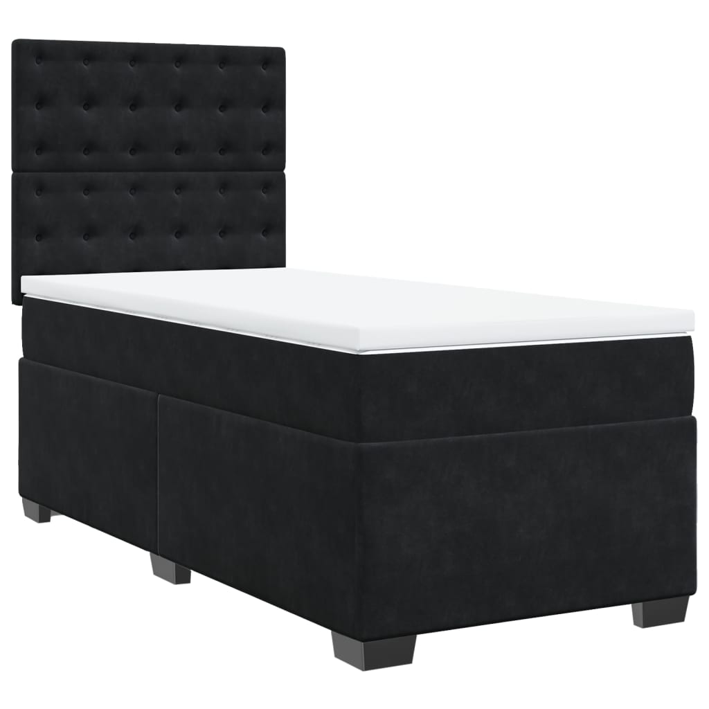 Box spring krevet s madracem crni 80 x 200 cm baršunasti