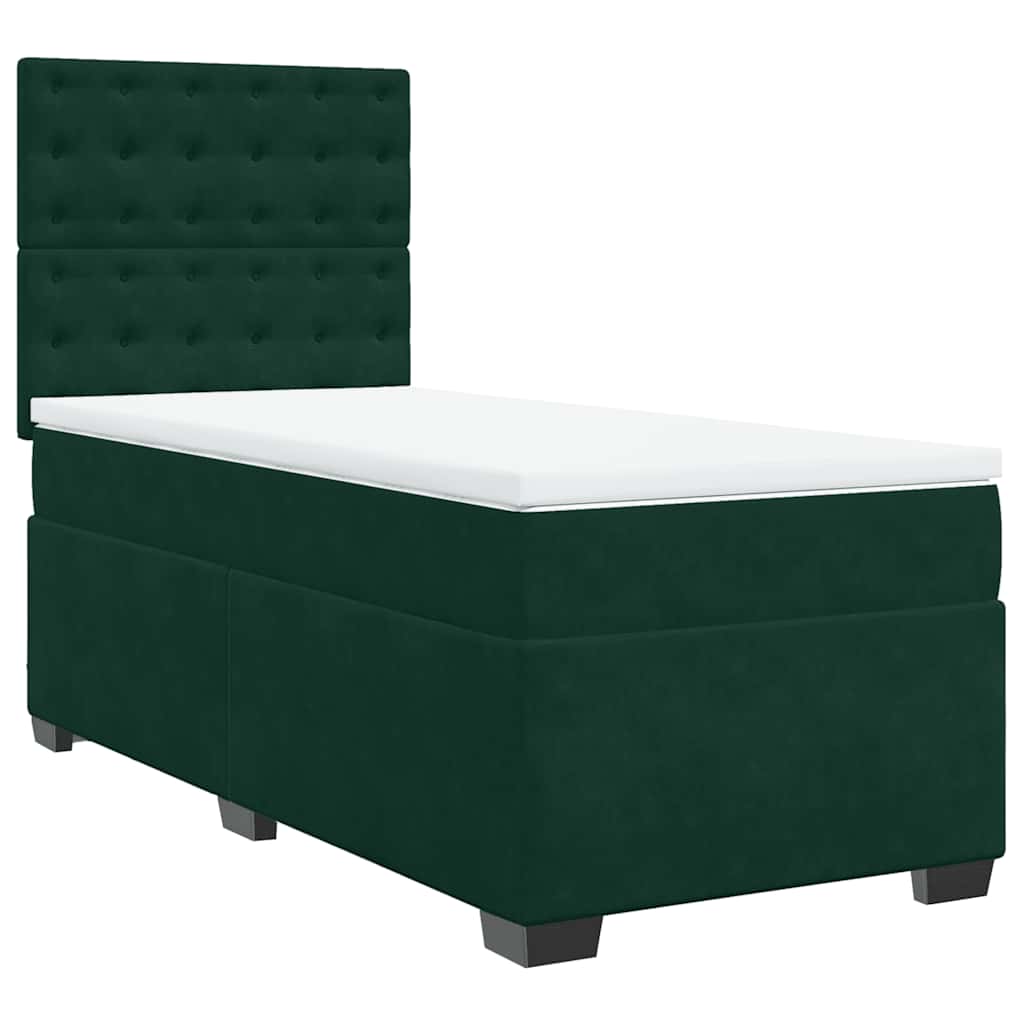 Box spring krevet s madracem tamnozeleni 80 x 200 cm baršunasti