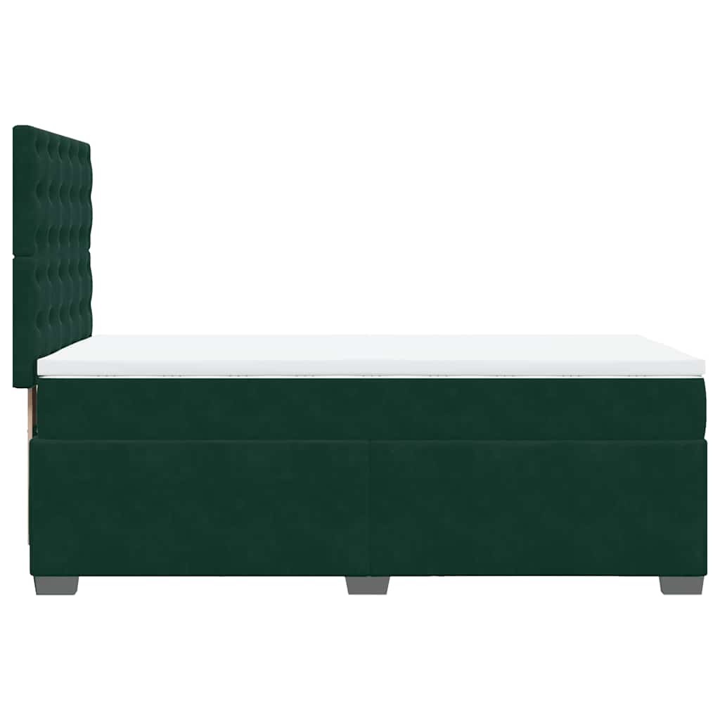 Box spring krevet s madracem tamnozeleni 80 x 200 cm baršunasti